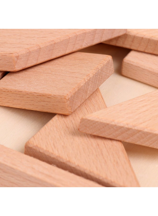 أحجية الصور المقطوعة الهندسية الخشبية الإبداعية للأطفال ألعاب تعليمية خشبية للتعليم المبكر للأولاد والبنات ألعاب ألغاز تطوير الذكاء - اللون: XHN- لون دافئ Tangram - Image 5