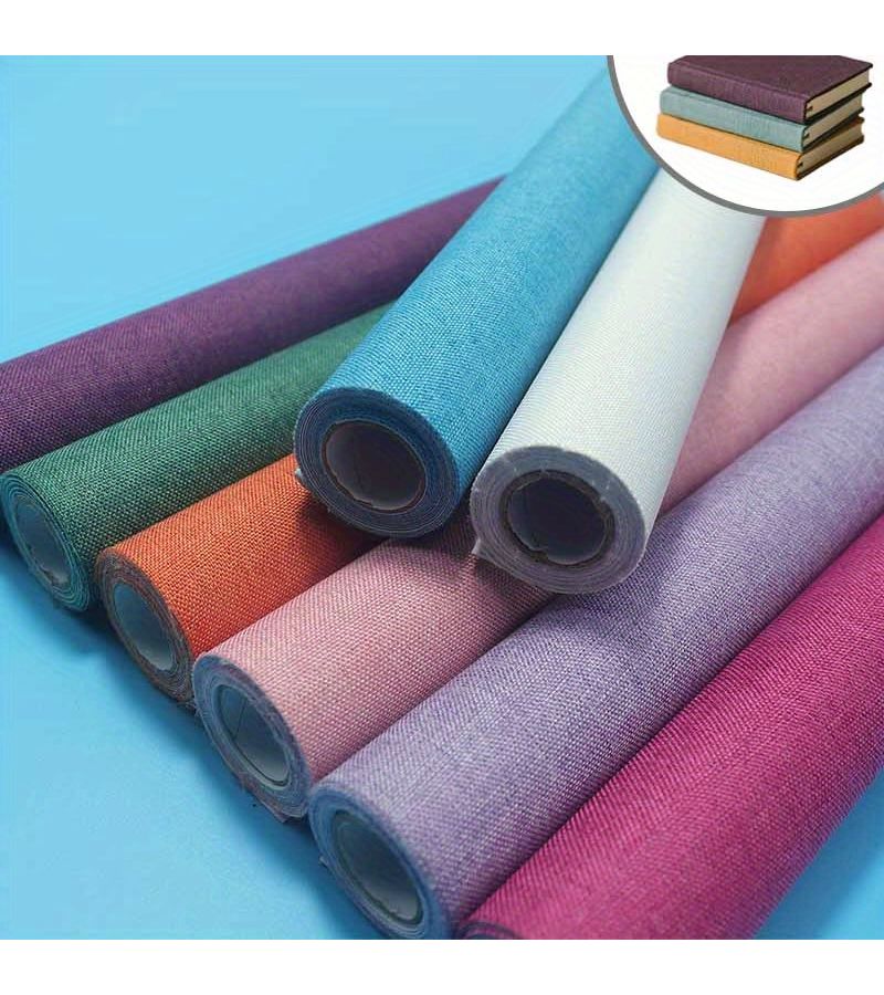 Linen Book Cover Fabric Bright Yellow 15.75x51.18 Inch Premium Bookbinding Supplies DIY Repair Preservation Hardcover Cloth Material - Image 1