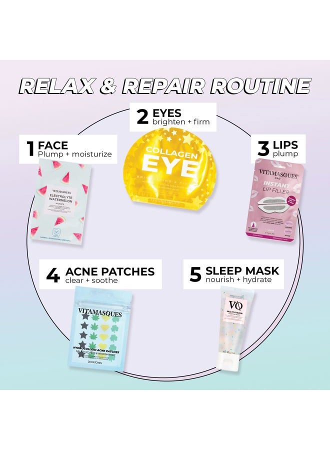 Vitamasques Electrolyte Watermelon Face Sheet Mask, 7 Pack, Boosts Skin Elasticity, Hydrating, Moisturizing, Plant-Based, Vegan-friendly - Image 5