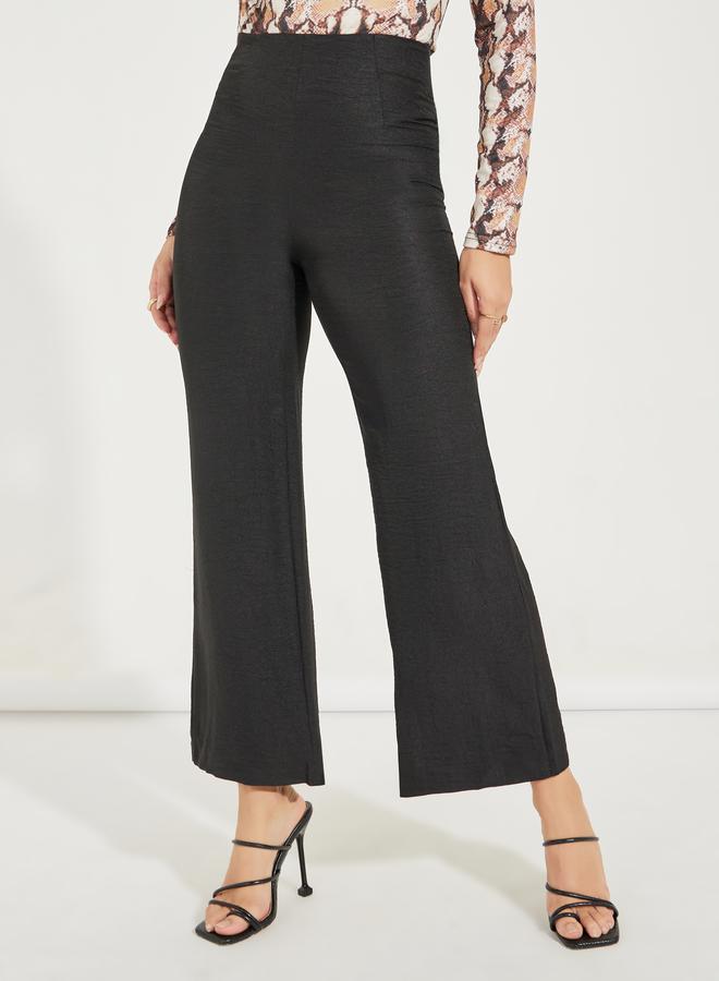 Styli Wide Leg Linen Look Ankle Length Pants - Image 2