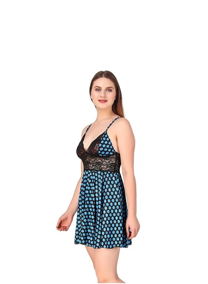 Accessorize Kingdom Women's Satin Polka Dots Night Wear (Size - Free Size)  - Image 2