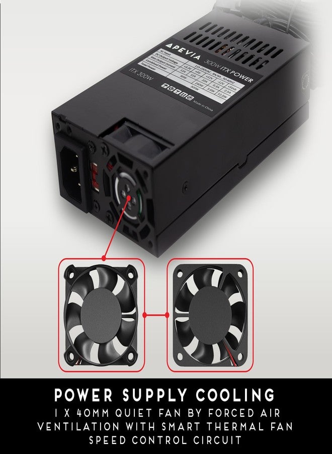 أبيفيا مصدر طاقة كمبيوتر Apevia ITX-AP300W Mini-ITX/Flex ATX / 1U 300 واط لنظام POS AIO خادم الألعاب المكتبي عامل الشكل الصغير (Flex ITX) - Image 5