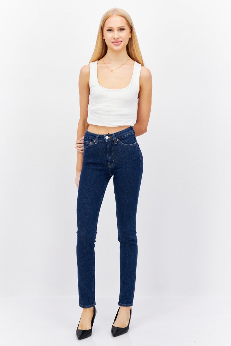 Weekday جينز دنيم ضيق للنساء، مغسول وقابل للتمدد، أزرق - Image 4