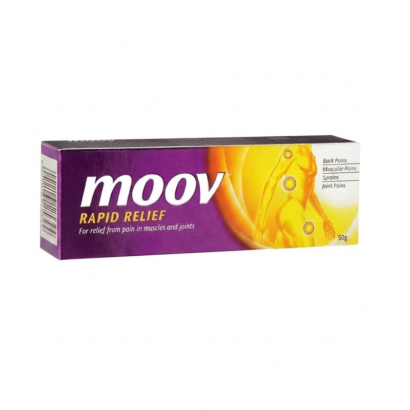 Moov Rapid Relief Pain Relief Cream for Muscle, Joint, Back Pain and Sprains, Fast-Acting Formula - 50g (Pack of 1)