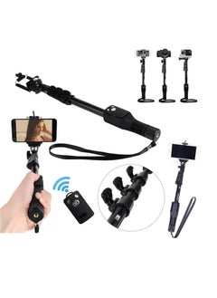 Selfie Stick Extendable Handheld Flexible Tripod with Bluetooth Wireless Remote & Phone Holder Stick For Mobile Phone Action Camera GOpro and Digital Camera