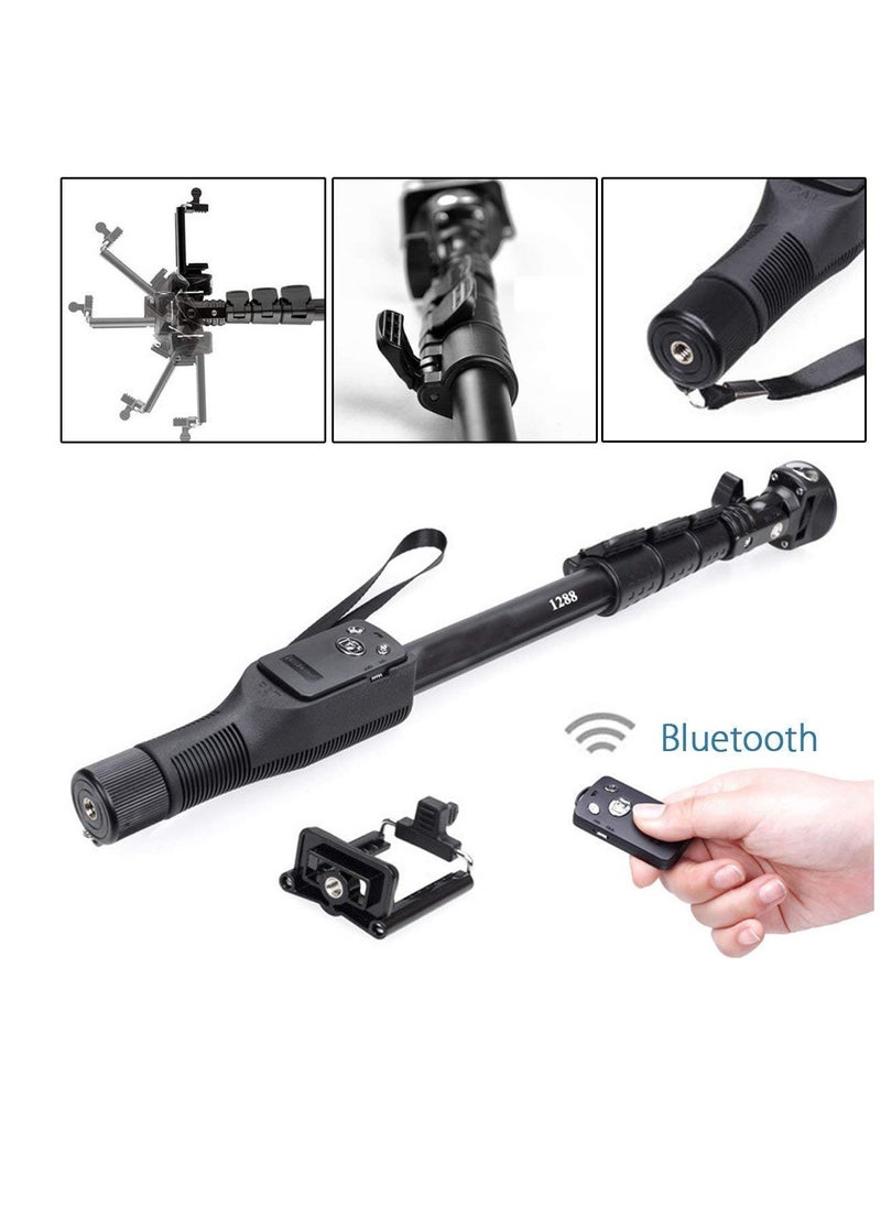 Playx Square - Selfie Stick Extendable Handheld Flexible Tripod with Bluetooth Wireless Remote & Phone Holder Stick For Mobile Phone Action Camera GOpro and Digital Camera - Image 1
