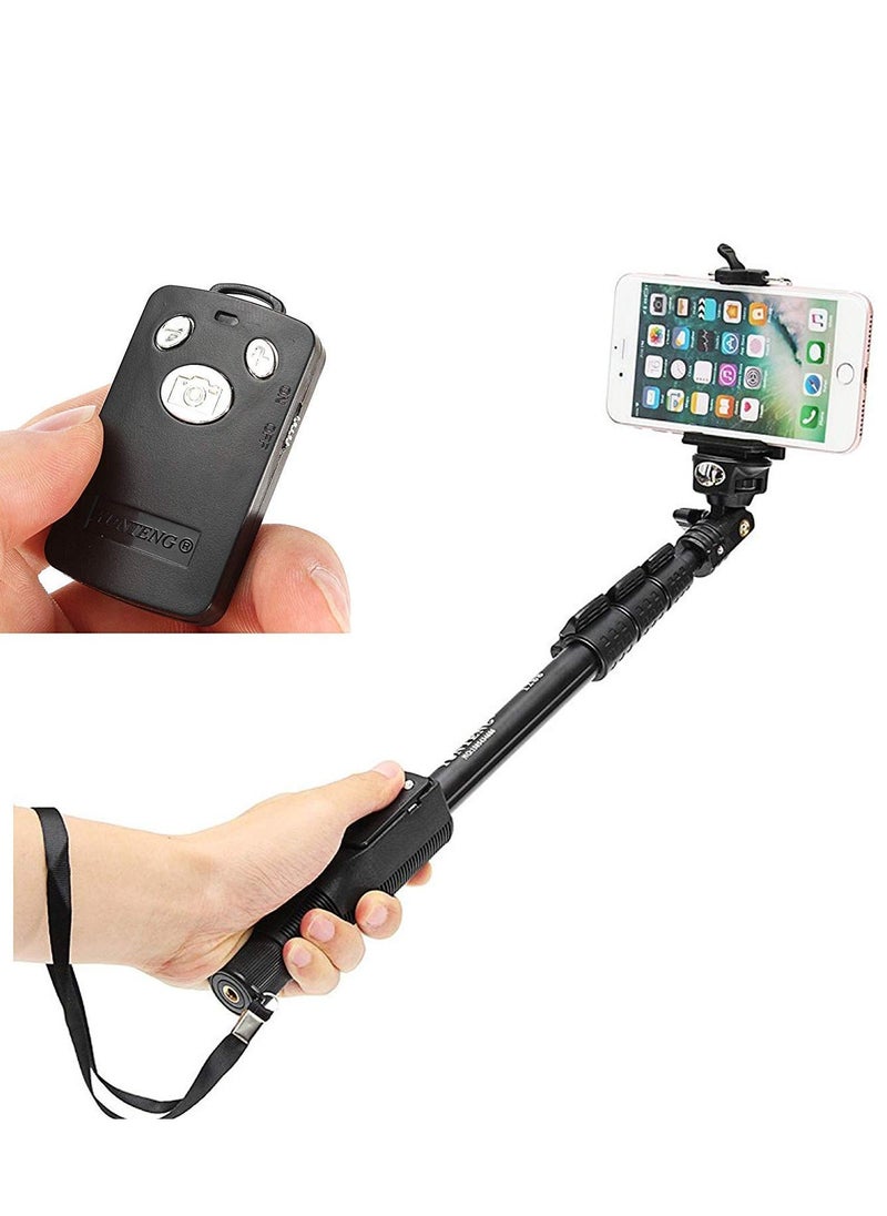Playx Square - Selfie Stick Extendable Handheld Flexible Tripod with Bluetooth Wireless Remote & Phone Holder Stick For Mobile Phone Action Camera GOpro and Digital Camera - Image 1