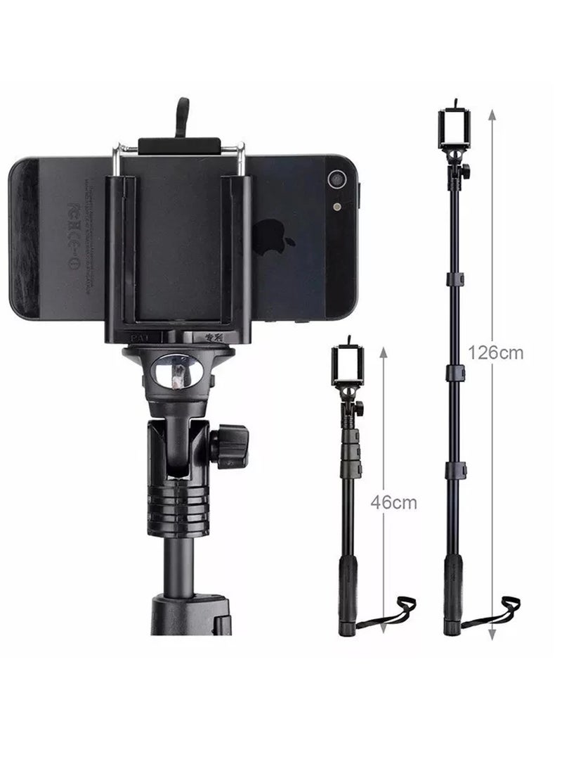 Playx Square - Selfie Stick Extendable Handheld Flexible Tripod with Bluetooth Wireless Remote & Phone Holder Stick For Mobile Phone Action Camera GOpro and Digital Camera - Image 1