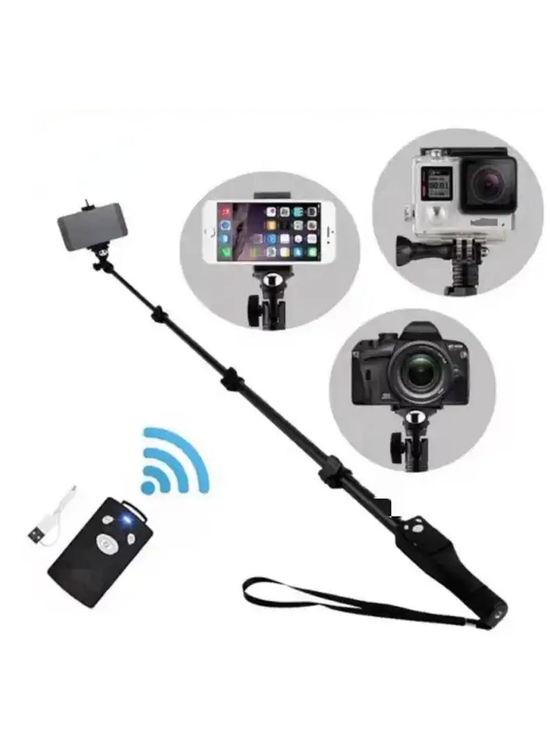 Playx Square - Selfie Stick Extendable Handheld Flexible Tripod with Bluetooth Wireless Remote & Phone Holder Stick For Mobile Phone Action Camera GOpro and Digital Camera - Image 1