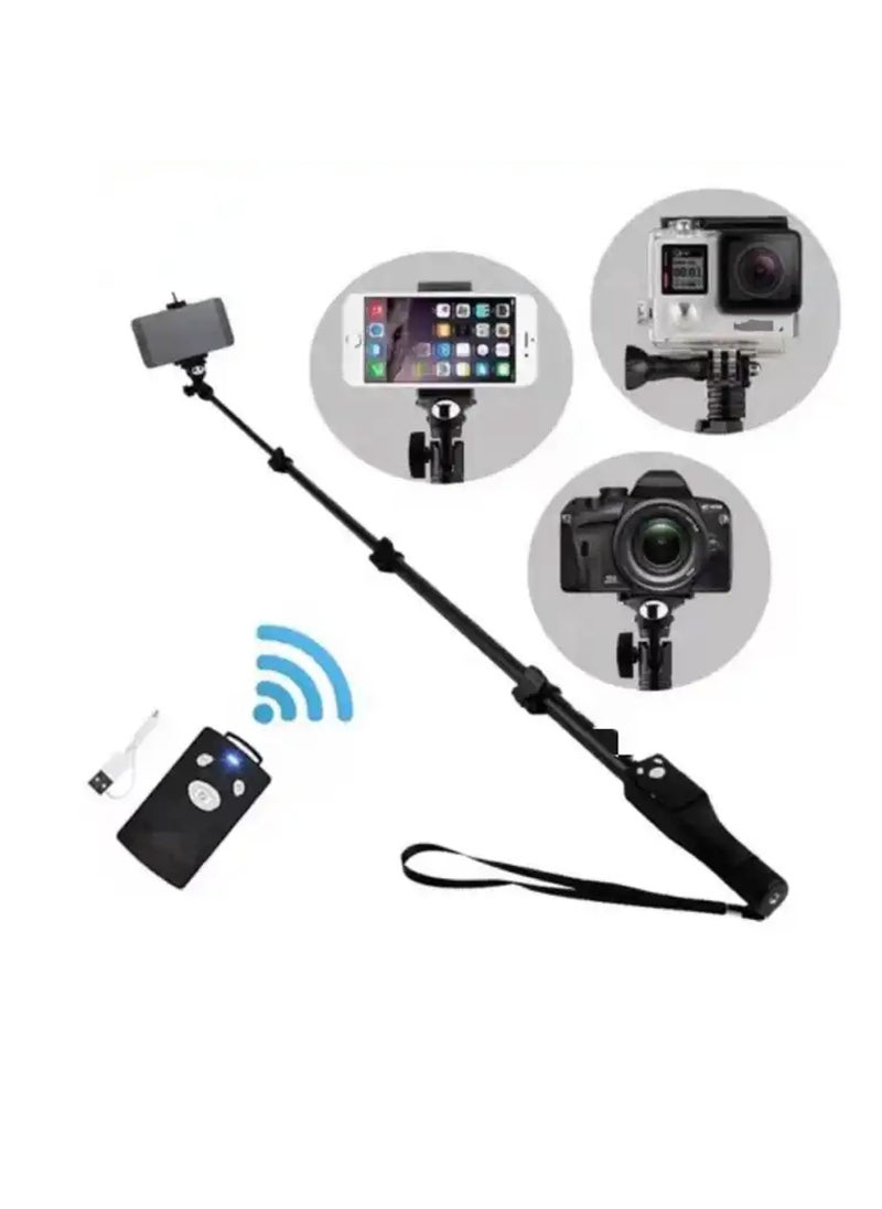 Playx Square - Selfie Stick Extendable Handheld Flexible Tripod with Bluetooth Wireless Remote & Phone Holder Stick For Mobile Phone Action Camera GOpro and Digital Camera - Image 1