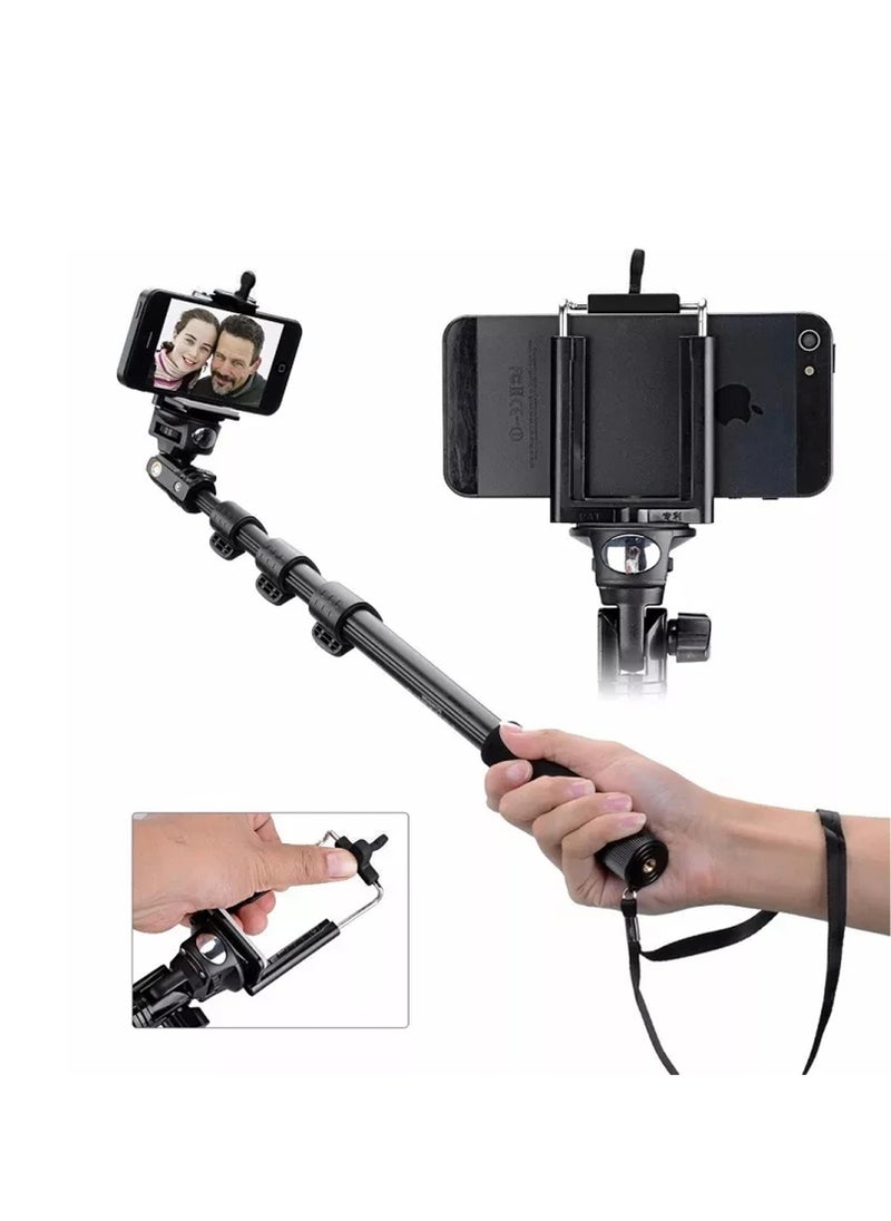 Playx Square - Selfie Stick Extendable Handheld Flexible Tripod with Bluetooth Wireless Remote & Phone Holder Stick For Mobile Phone Action Camera GOpro and Digital Camera - Image 1