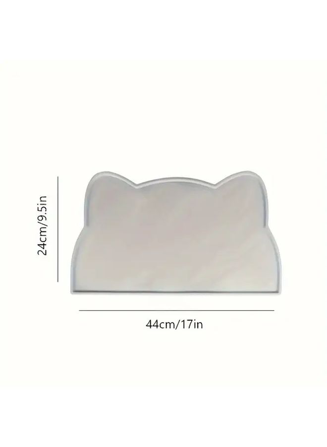 Sky Blue Pet Feeding Mat For Cats And Dogs Waterproof Anti Spill Design With Raised Edges Easy Clean - Image 2