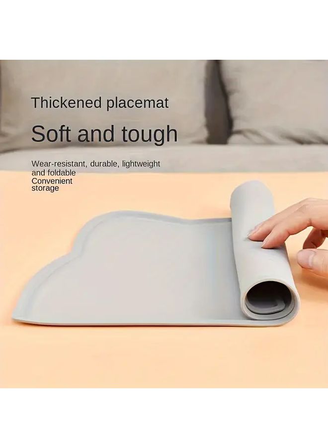 Sky Blue Pet Feeding Mat For Cats And Dogs Waterproof Anti Spill Design With Raised Edges Easy Clean - Image 4
