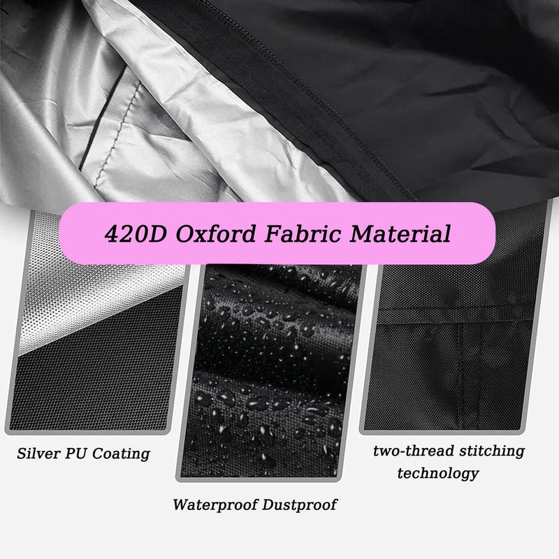 Andacar Folding Mattress Storage Bag - Andacar 63 inch Foldable Mattress Carry Case Fits for Tri-Fold Up to 6 inch Queen Mattress Waterproof Cushion Storage Bag - 61"LÃ—28"WÃ—18"H, Black - Image 2
