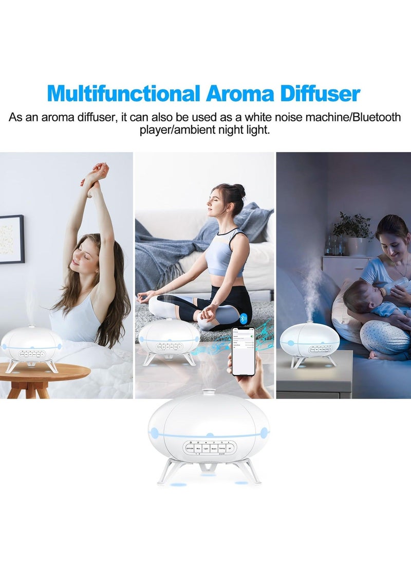 كابتن تيك 4 in 1 Multi-Purpose Humidifier with Remote Control, 350ml Aromatherapy Essential Oil Diffuser, 7-Color LED Ambient Night Light, Built-in 13 White Noise Songs, Bluetooth Player, Timer - Image 4