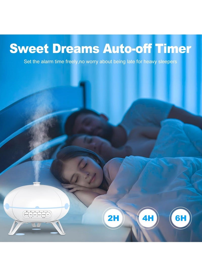 كابتن تيك 4 in 1 Multi-Purpose Humidifier with Remote Control, 350ml Aromatherapy Essential Oil Diffuser, 7-Color LED Ambient Night Light, Built-in 13 White Noise Songs, Bluetooth Player, Timer - Image 5