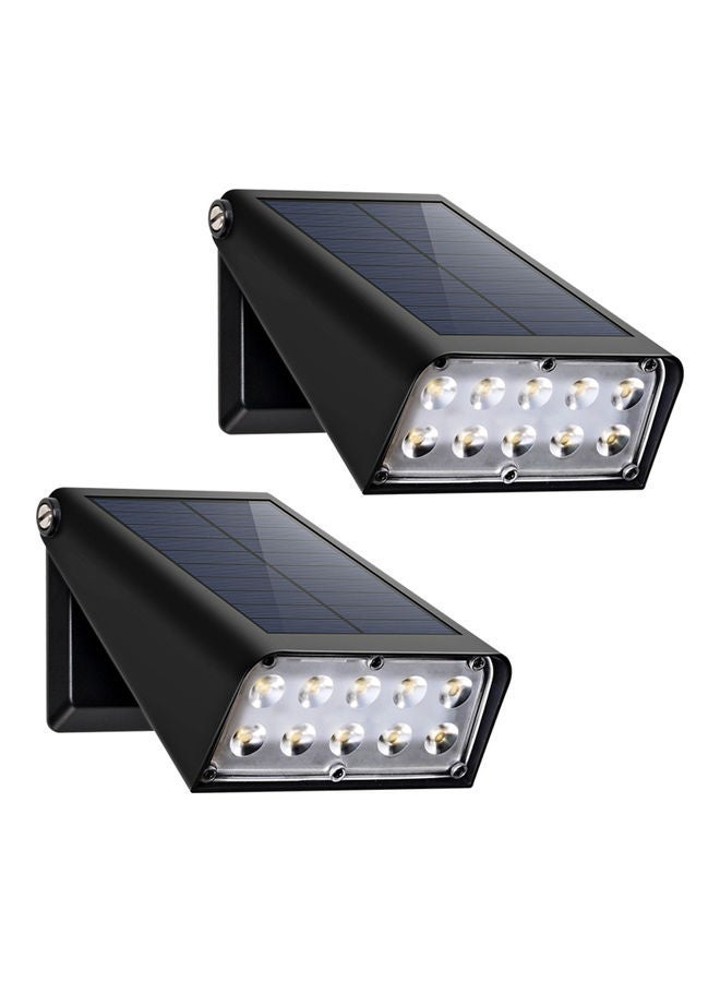 NIBEMINENT 2-Piece Solar Wall Lamp Black  - Image 1