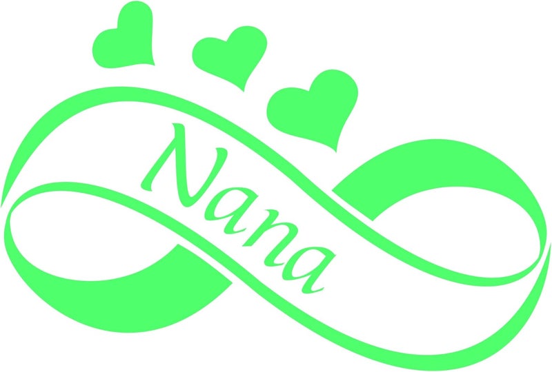 Nana with Hearts 6.5" Wide Mint Vinyl Decal Sticker Car Truck #2002