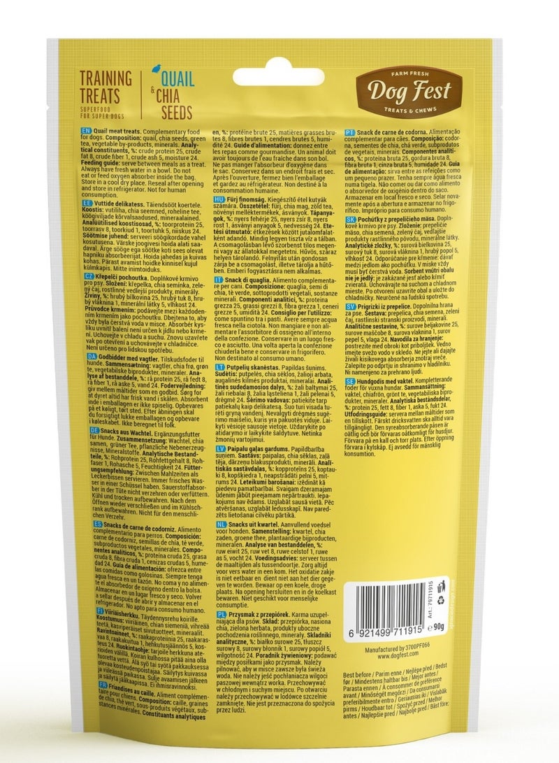 Dog Fest Training Treats Quail & Chia Seeds 90g[Weight - 90g] - Image 2