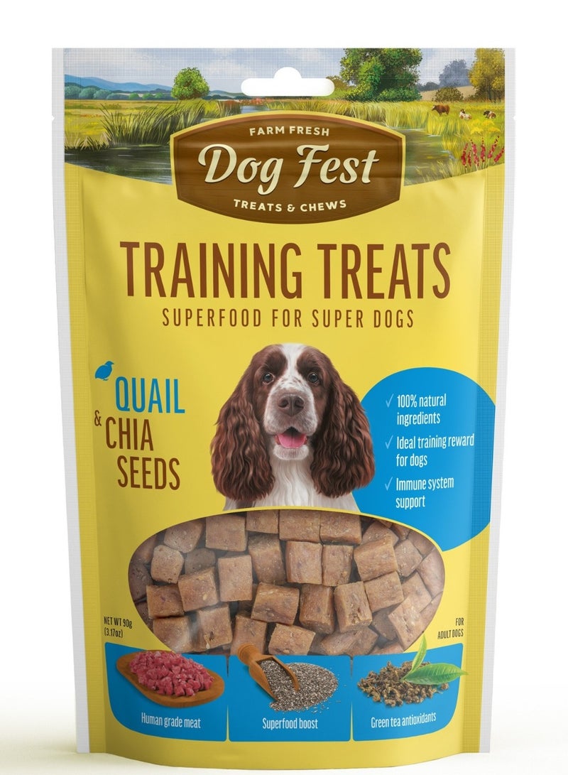 Dog Fest Training Treats Quail & Chia Seeds 90g[Weight - 90g] - Image 1