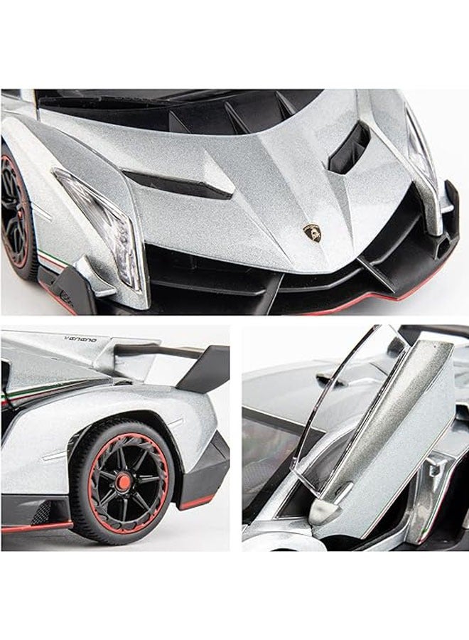 Die-cast car for Lamborghini Veneno model car 1/24 scale sports toy car doors can be opened, toy car front wheels can be steered - Image 4