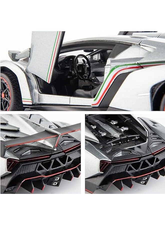 Die-cast car for Lamborghini Veneno model car 1/24 scale sports toy car doors can be opened, toy car front wheels can be steered - Image 5