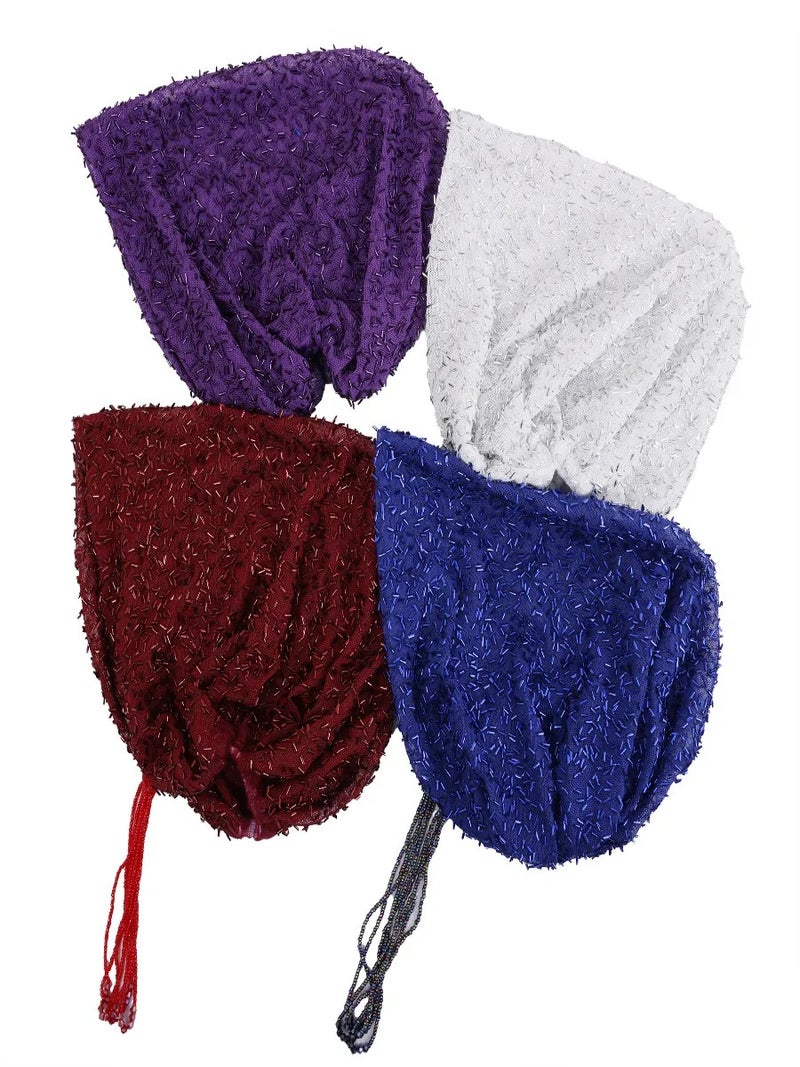Handmade Beaded Headwrap Hat with Tassel Accessory for Women Fashion Turban Hat - Image 4