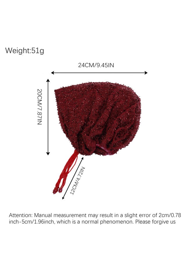 Handmade Beaded Headwrap Hat with Tassel Accessory for Women Fashion Turban Hat - Image 3