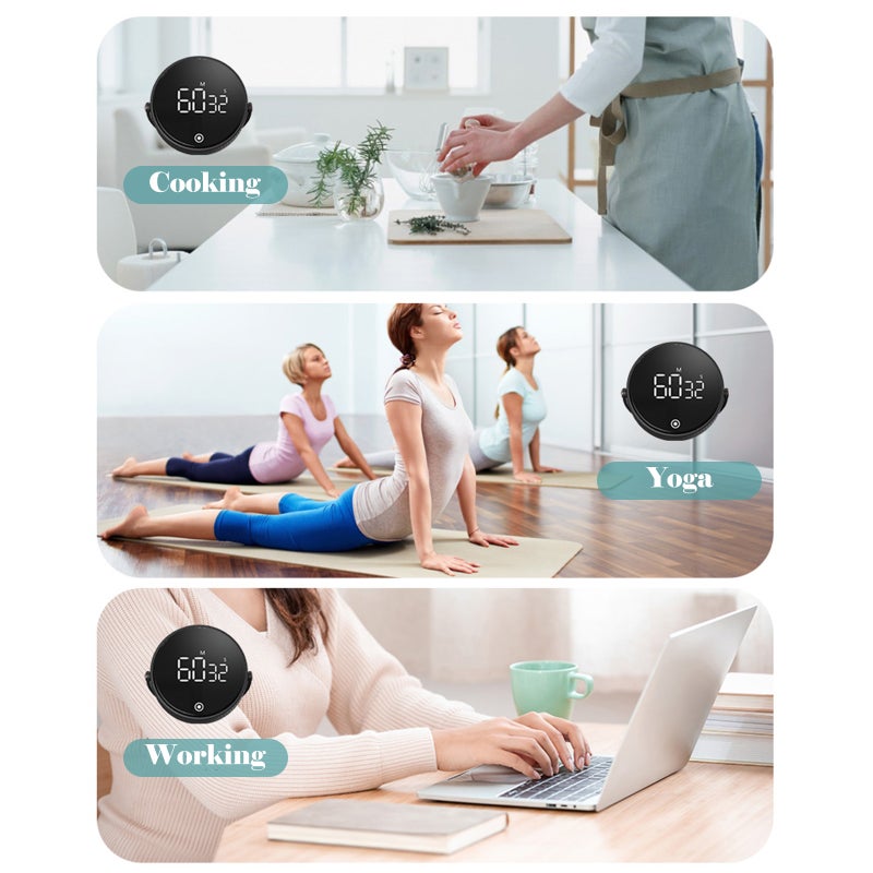 Magnet Kitchen Timer 99-Minute Digital Count Up & Countdown Timers Adjustable Angle Loud Alarm Desktop & Hanging Cooking Timer Clock for Time Management Cooking - Image 5