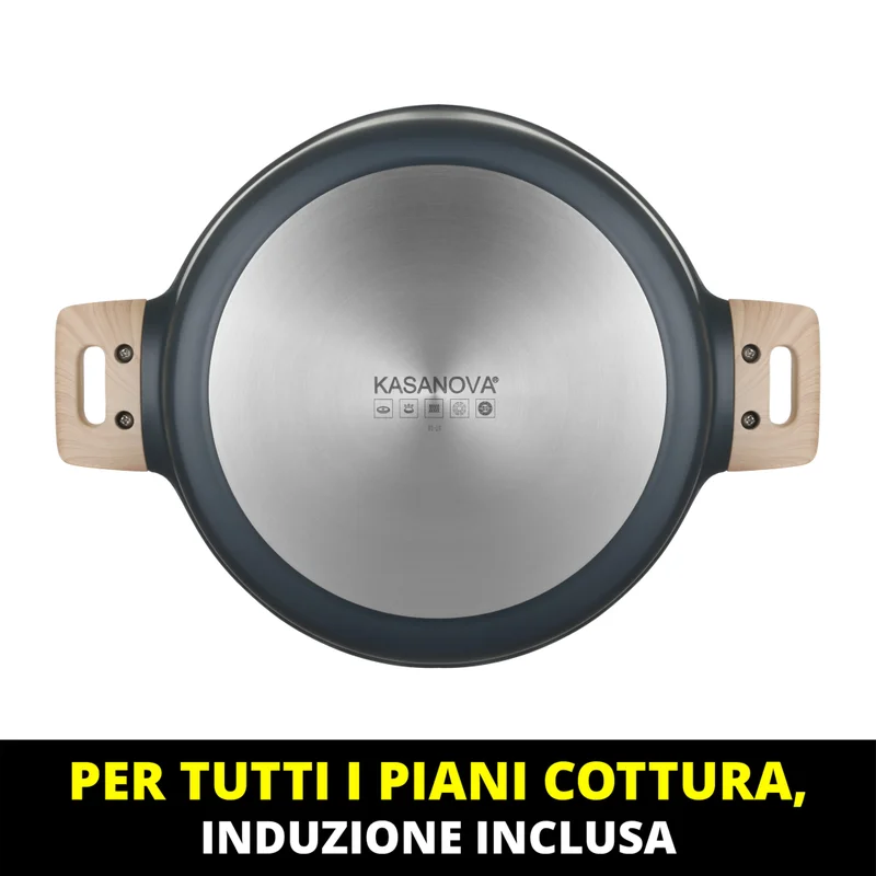 Simply Kitchen  Kasanova-Ecopetra Ceramic Sauté Pan 28 Cm Dark Blue  | Best Price UAE