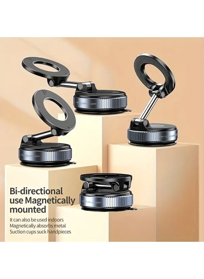 Universal White Strong Magnetic Car Phone Holder Foldable 360 Adjustable Vacuum Mount Multi Angle Rotation For All Smartphones - Image 4