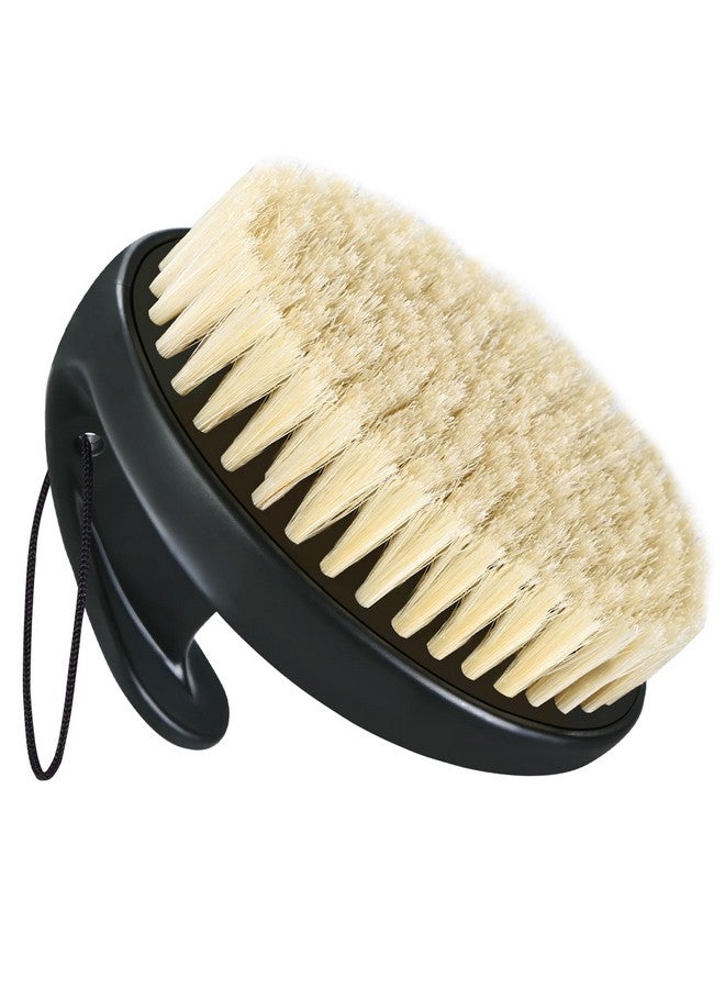 VANZAVANZU Dry Brushing Body Exfoliating Brush, Anti Slip Body Scrubber for Shower, Never Mold Shower Body Cleaning Brush for Deep Cleansing & Soften Skin, Improve Circulation (Black-Boar Bristles) - Image 1