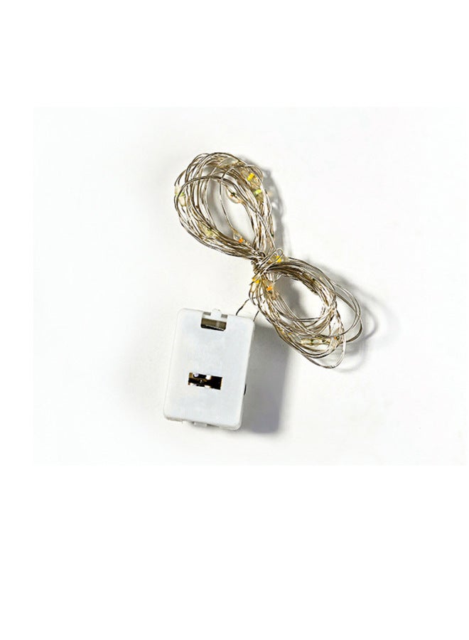 Small White Box LED Flower Light String Ten Lights Luminous Colored Lights Warm White Lights Hairband Head Hoop Cake Luminous Yarn Light Thread-Color:1 M 10 Lamp Warm White (independent Packaging)  - Image 5