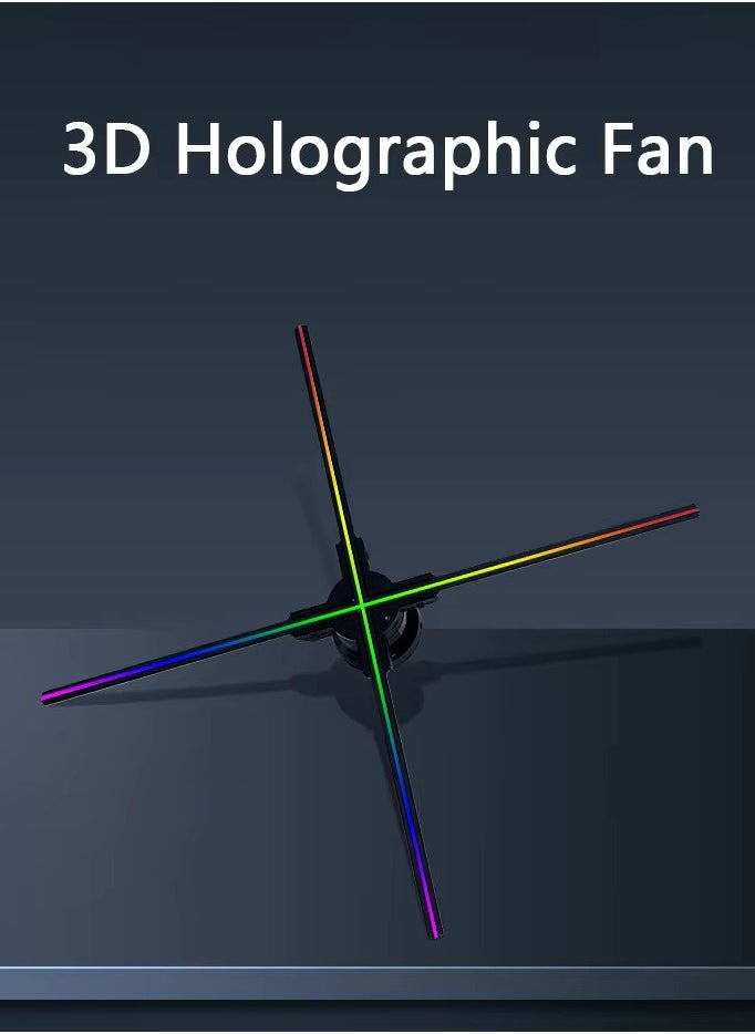 Generic - 42cm 3D Holographic Fan LED Display – Ultra HD Floating Projection for Stunning Visuals, 4K Imaging, Bluetooth Audio & Multi-Scene Use – Mall, Cinema, Office, Home - Image 1