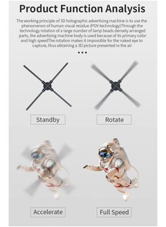 Generic 42cm 3D Holographic Fan LED Display – Ultra HD Floating Projection for Stunning Visuals, 4K Imaging, Bluetooth Audio & Multi-Scene Use – Mall, Cinema, Office, Home  - Image 4