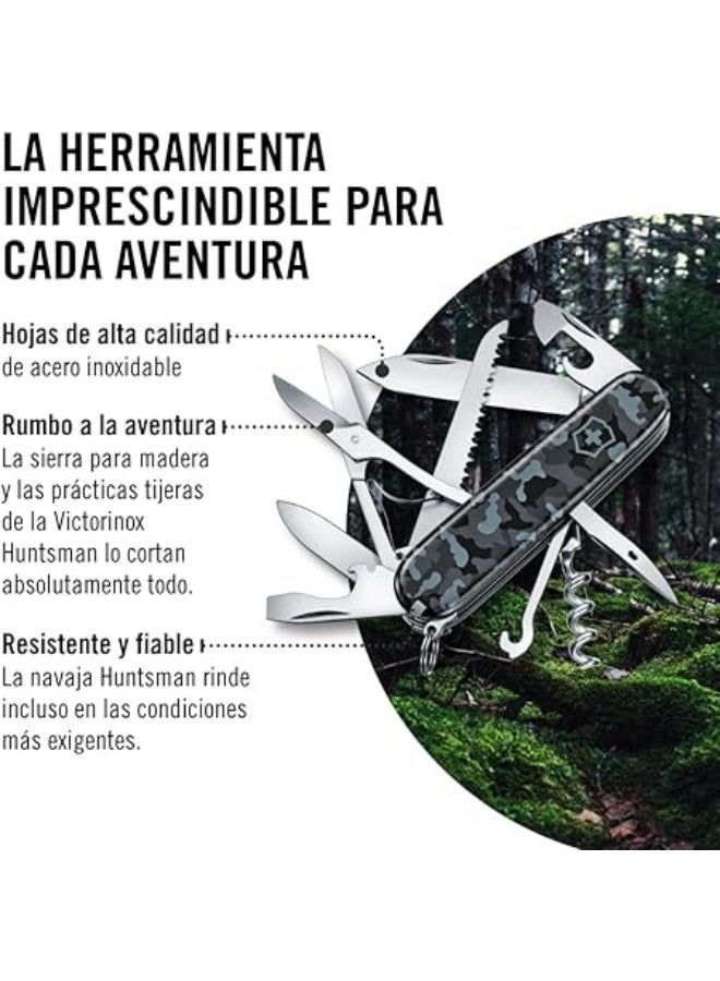 VICTORINOX HUNTSMAN MEDIUM POCKET KNIVIES 1.3713.942 NAVY CAMOUFLAGE Swiss made pocket knife with 15 functions - Image 4