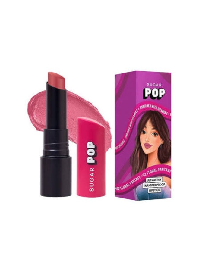 SUGAR POP Ultrastay Transferproof Lipstick | 100% Transferproof | Waterproof Matte Lipstick | Vitamin E | 4 gm - 02 Floral Fantasy (Pack of 2) - Image 3