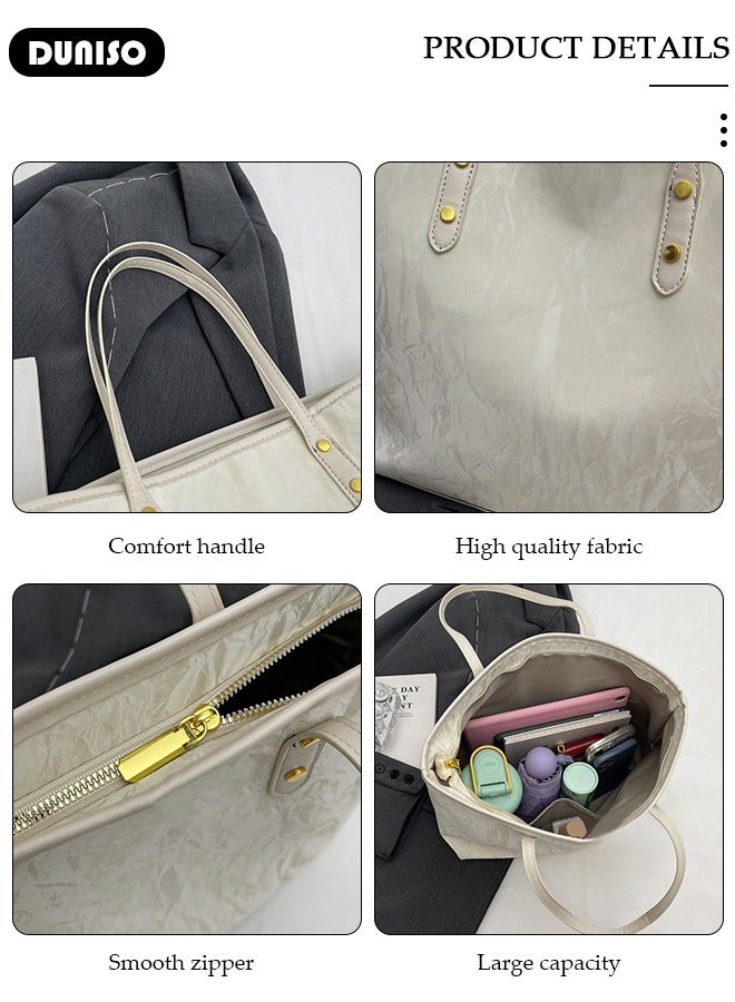 DUNISO Women's Shoulder Tote Bag Faux Leather Handbag for Women Large Capacity Messenger Fashionable Travel Crossbody Bag for Ladies Girls College Students  - Image 2