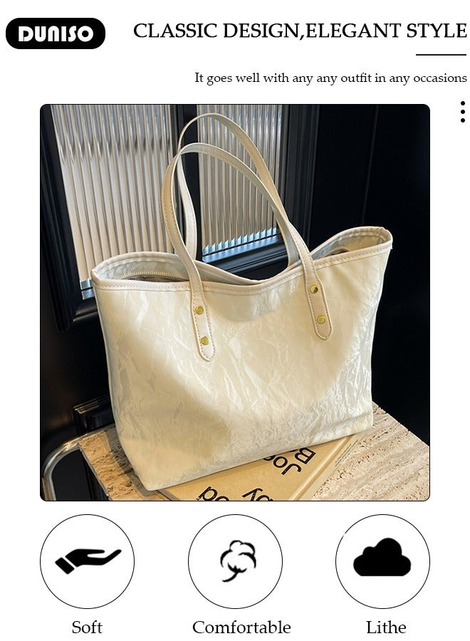 DUNISO Women's Shoulder Tote Bag Faux Leather Handbag for Women Large Capacity Messenger Fashionable Travel Crossbody Bag for Ladies Girls College Students  - Image 5