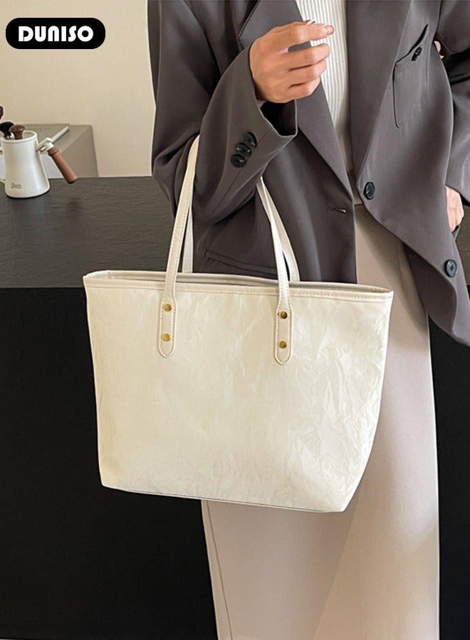 Women's Shoulder Tote Bag Faux Leather Handbag for Women Large Capacity Messenger Fashionable Travel Crossbody Bag for Ladies Girls College Students