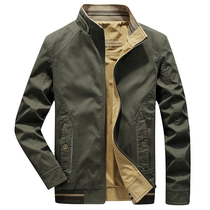 Men'S Jackets New Dad'S Wear Reversible Men'S Jackets Middle-Aged Jackets Casual Tops Business Style - Image 4