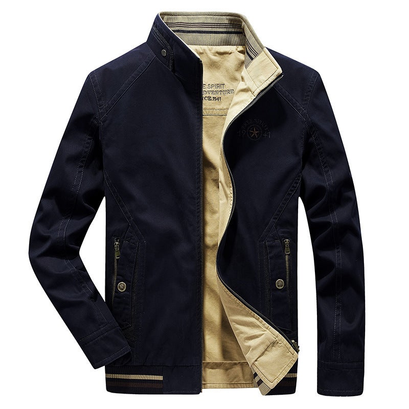 Men'S Jackets New Dad'S Wear Reversible Men'S Jackets Middle-Aged Jackets Casual Tops Business Style - Image 1