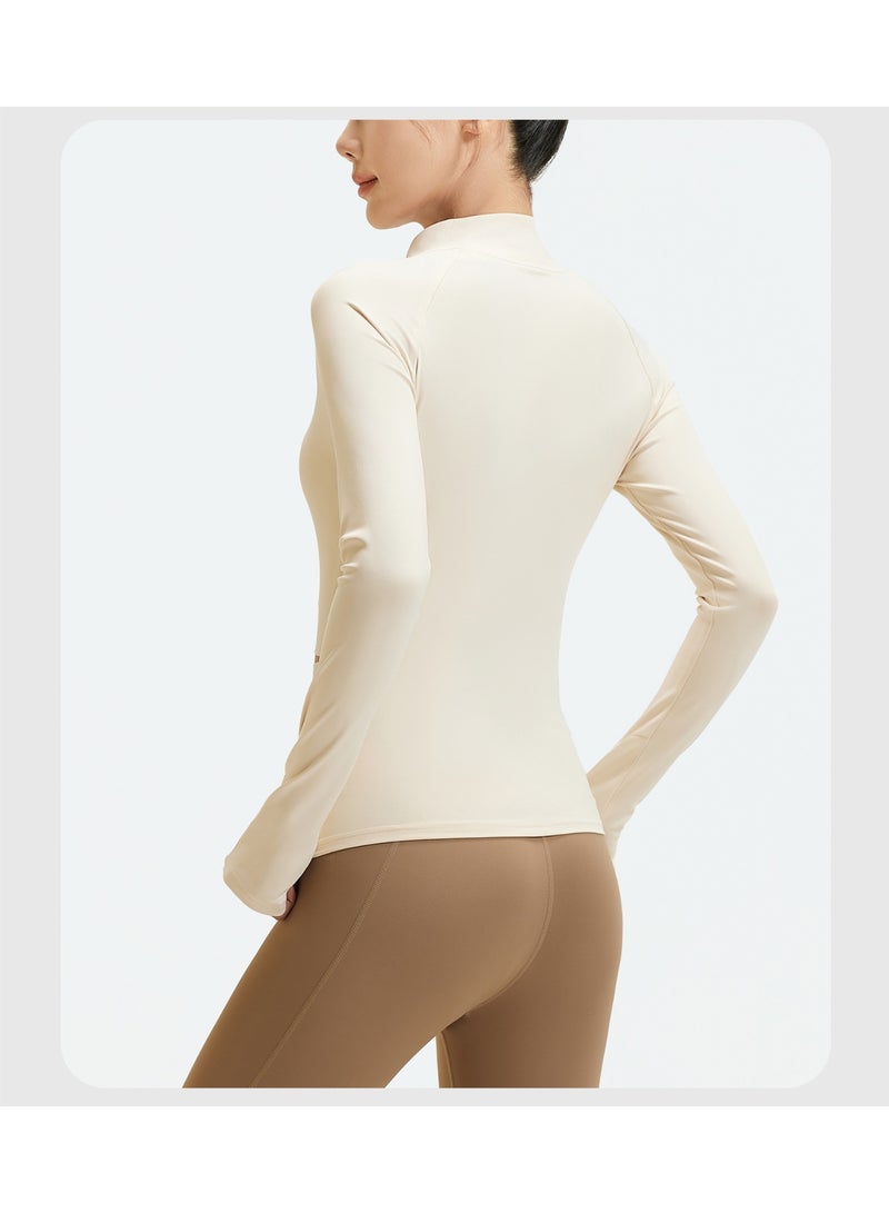 Women's Yoga Suit  Style Pullover Training Fitness Top Morning Running Quick Dry Sport Color Block Long Sleeve Jacket - Image 3