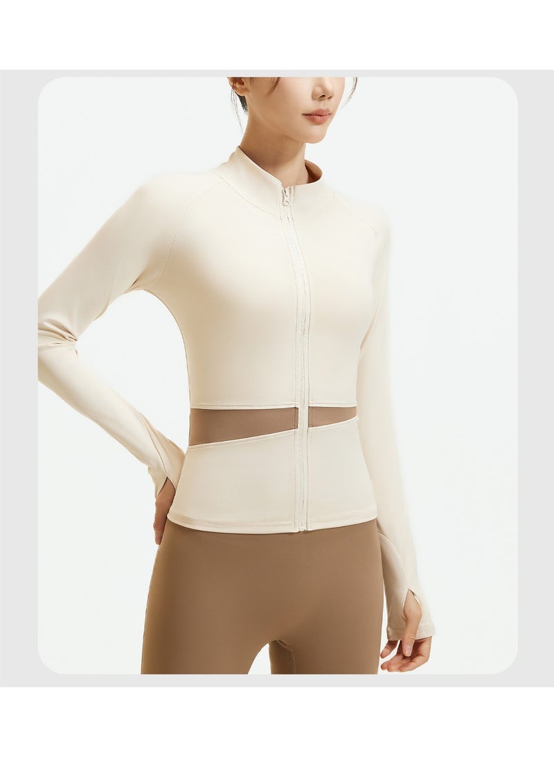 Women's Yoga Suit  Style Pullover Training Fitness Top Morning Running Quick Dry Sport Color Block Long Sleeve Jacket - Image 2