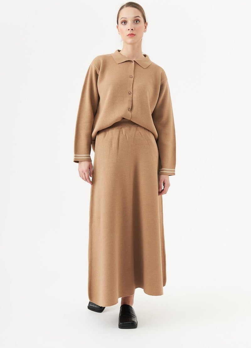 Mevra Striped Knit Tunic Latte  - Image 3