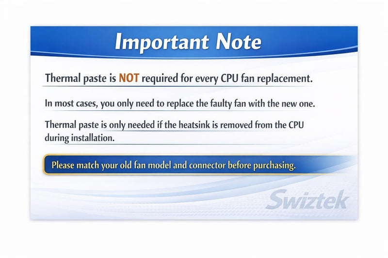 Swiztek CPU Cooling Fan for HP 240 G7 246 G7 14-CF 14-CK 14-CM 14-DK 14S-DK 14S-CF DP Compatible with L23189-001 4-Pin Internal Laptop Fan Replacement - Image 4