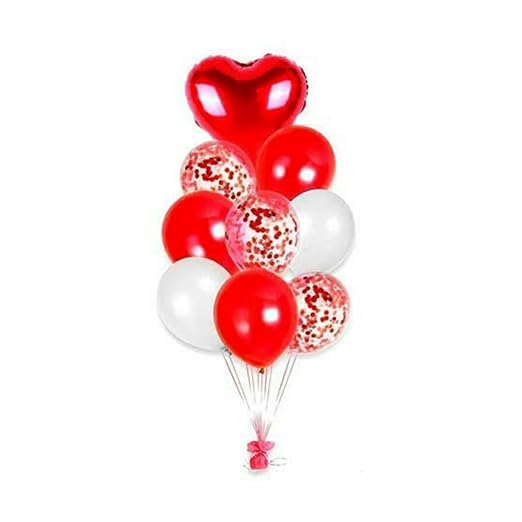 The Banner Company The Banner Company | Festive Red Confetti Balloons Set | Perfect for Anniversaries | Valentine's Day | Special Occasions - Image 2