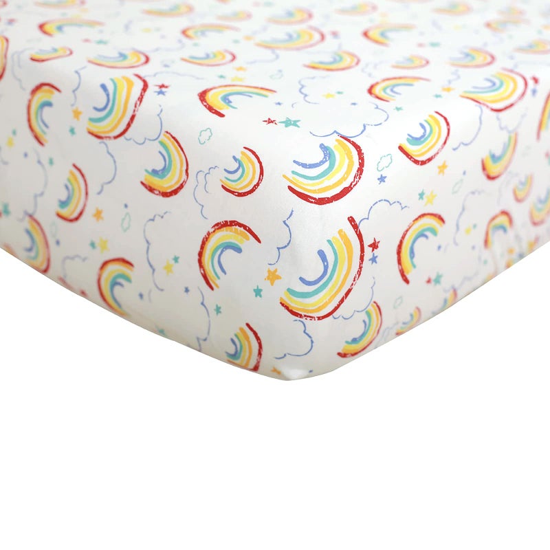 Baby Girl Nursery Sheet Microfiber Fitted Crib Sheet Baby Sheet for Standard Crib and Toddler mattresses Nursery Bedding Sheet Crib Mattress Sheets for Boys and Girls 1 Pack Rainbow by UOMNY