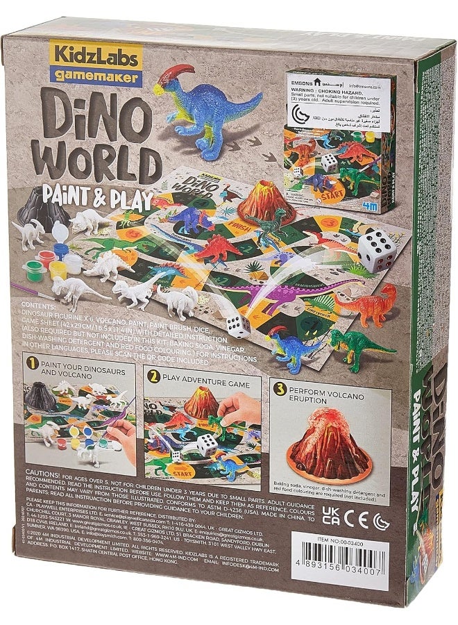 4M KidzLabs Gamemaker Dino World – DIY Board Game Kit with Dinosaur-Themed Pieces, Stickers, and Instructions – Fun Creative Activity for Kids to Design and Play Their Own Game | 00-03400 - Image 2