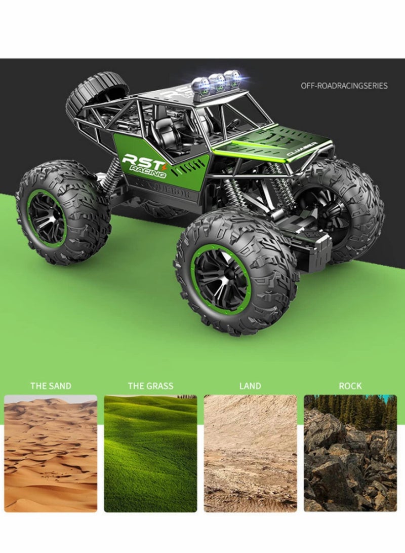 Loquat Remote Control Car 1:18 Off Road Monster Truck,Metal Shell 4WD Dual Motors LED Headlight Rock Crawler,2.4Ghz All Terrain Hobby Truck with 1 Batteries for 25 Min Play - Image 5